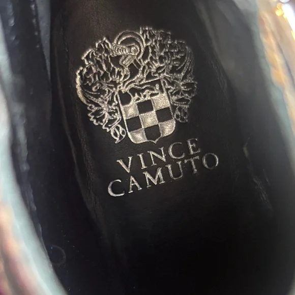 Vince Camuto Tan Snake Print Leather Ankle Booties - Picture 3 of 12